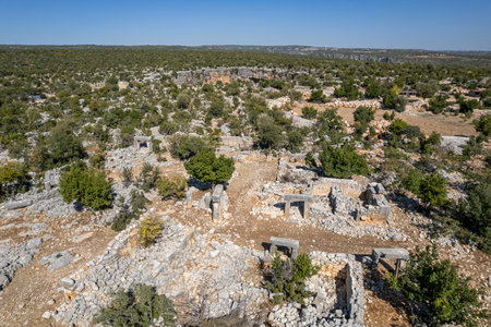 Giant sinkhole in the earth in Turkeyの写真素材