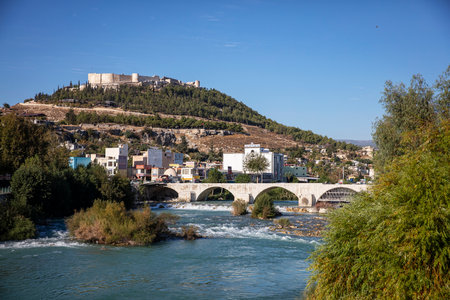 City landscape view from Silifke castle, Silifke - Mersinの写真素材