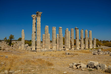 The Temple of Zeus of Diokaesareia ( Uzuncaburc ) Ancient City in Mersin, Turkeyの写真素材