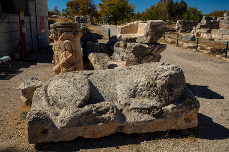 The Temple of Zeus of Diokaesareia ( Uzuncaburc ) Ancient City in Mersin, Turkeyの写真素材
