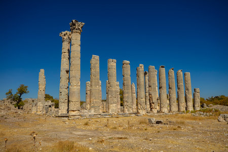 The Temple of Zeus of Diokaesareia ( Uzuncaburc ) Ancient City in Mersin, Turkeyの写真素材