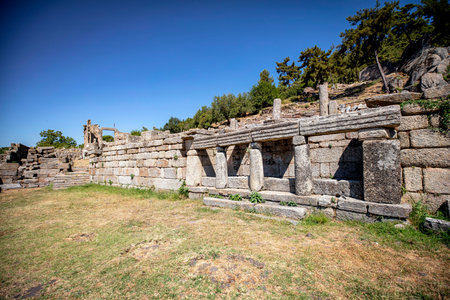 Labranda archaeological site, the Temple of Zeus Labraundeus, Mugla Province, Turkey.の写真素材