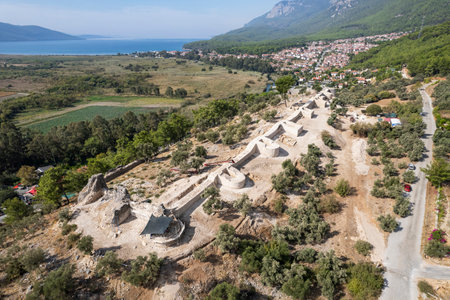 Idyma Castle. View over Gokova village in Mugla province of Turkey.の写真素材