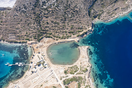 Aerial view of Cape Knidos DatÃ§a Peninsula Turkeyの写真素材