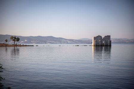 View of the ruins of Iasos Ancient City in the morning sun. KÄ±yÄ±kÄ±ÅlacÄ±k, Milas, MuÄla, Turkey.の写真素材