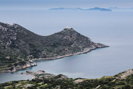 Aerial view of Cape Knidos DatÃ§a Peninsula Turkeyの写真素材