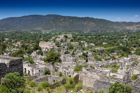 Abandoned Village Kayakoy Ghost Town in Fethiye, Turkeyの写真素材