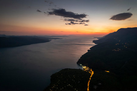 (BirAkyaka District in Ula, Mugla, Turkey. Aerial view of Akyaka. Akyaka is situated at the Gulf of Gokova. Beautiful beach and coast view. very worth it)の写真素材