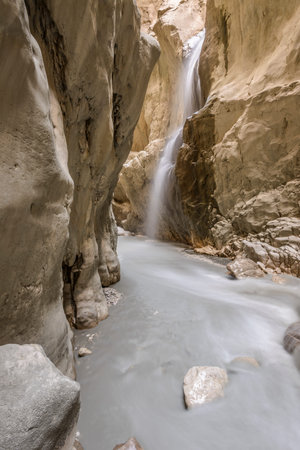 Saklikent Gorge, a slot canyon and tourist attraction in Southern Turkey near Fethiyeの写真素材