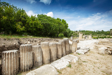 Scenic views from Stratonikeia, which hosted many civilizations from antiquity to modern times, is...