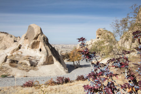 Views from around the Swords Valley in GÃ¶reme, one of the best tourist attractions in Cappadocia. Fairy chimneys and volcanic rocks.の写真素材