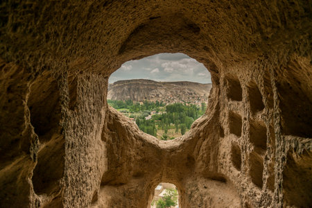 Ihlara Valley. Landscape of the Ihlara Valley in Aksaray Turkey. Natural beauties of Turkey background photo.の写真素材