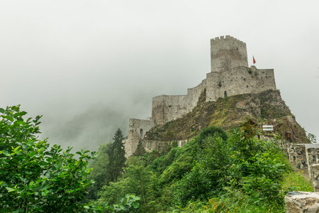 Zilkale (built in 14th century) is a medieval castle located in the Firtina Valleyの写真素材