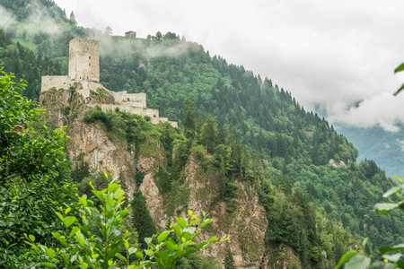 Zilkale (built in 14th century) is a medieval castle located in the Firtina Valleyの写真素材