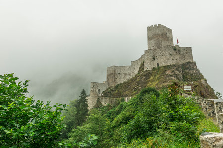 Zilkale (built in 14th century) is a medieval castle located in the Firtina Valleyの写真素材