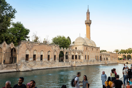 Bal?kl?göl (The Fish Lake) in Sanl?urfa, Turkey. Panorama of the Pool of Abraham or Pool of Sacred Fish.の写真素材
