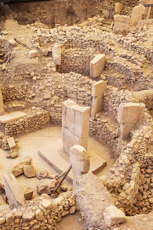 Gobeklitepe in Sanliurfa. The Oldest Temple of the World. Gobekli Tepe is a UNESCO World Heritage siteの写真素材