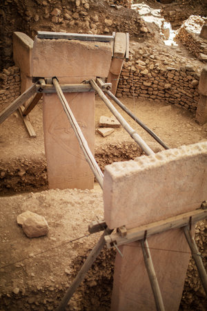 Gobeklitepe in Sanliurfa. The Oldest Temple of the World. Gobekli Tepe is a UNESCO World Heritage siteの写真素材