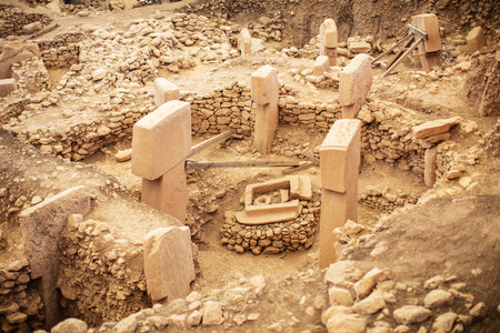 Gobeklitepe in Sanliurfa. The Oldest Temple of the World. Gobekli Tepe is a UNESCO World Heritage siteの写真素材