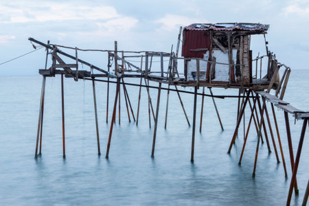Tekirdag, Sarkoy. Old Wood Pierの写真素材