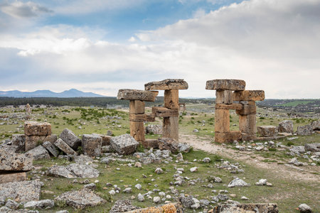 Blaundus ruins in Ulubey district of UÅŸak. Ancient city ruins of the Roman Empire. Historical...