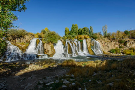Muradiye waterfall (Turkey)の写真素材