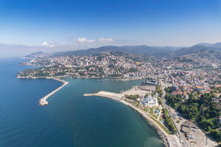 Turkey, black sea coast, aerial view zonguldak province.の写真素材
