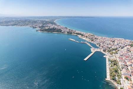 Sinop, Turkey. The northernmost city of Turkey; Sinop City. Sinop Province is a province of Turkey, along the Black Sea. Beautiful Sinop Peninsula view.の写真素材