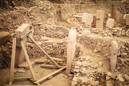 Gobeklitepe in Sanliurfa. The Oldest Temple of the World. Gobekli Tepe is a UNESCO World Heritage siteの写真素材