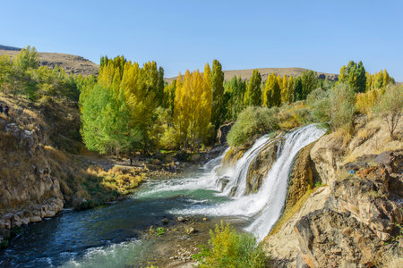 Muradiye waterfall (Turkey)の写真素材