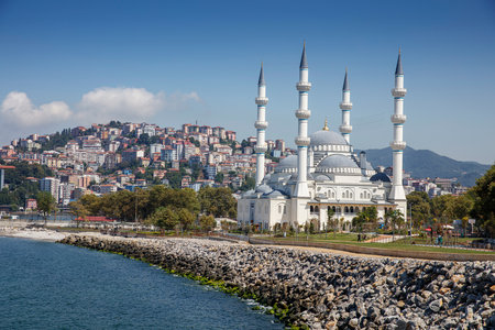 Turkey, black sea coast, aerial view zonguldak province.の写真素材