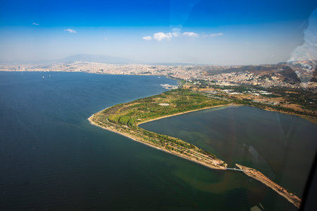 Aerial view of the Inciralti City Forest in Izmir, Turkey.の写真素材