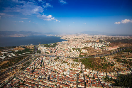 Aerial view of the city in Izmir Turkey.の写真素材