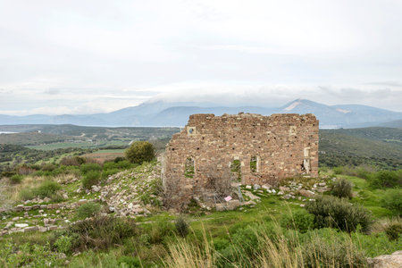 Ruins of the Church Of Mary the Matrone at ancient city of Erythの写真素材