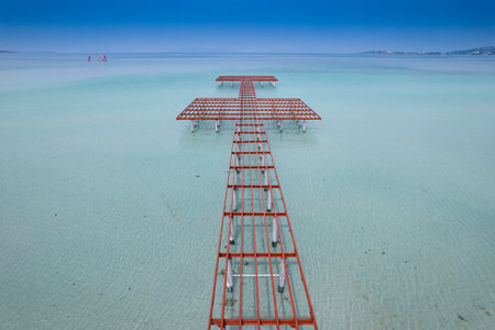 IlÄ±ca Beach Drone Photo, Aegean Region Cesme, Izmir Turkeyの写真素材