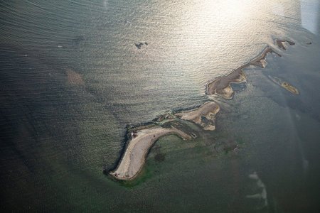 Magnificent visual of Izmir Karsiyaka wetland with drone