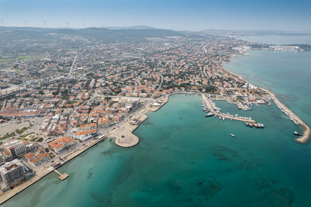 IlÄ±ca Beach Drone Photo, Aegean Region Cesme, Izmir Turkeyの写真素材