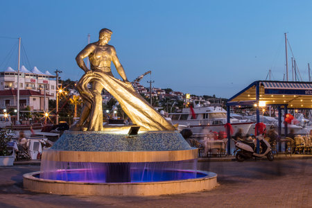 Çe?me ?zmir Turkey,-Sunset in the aegean seaの写真素材