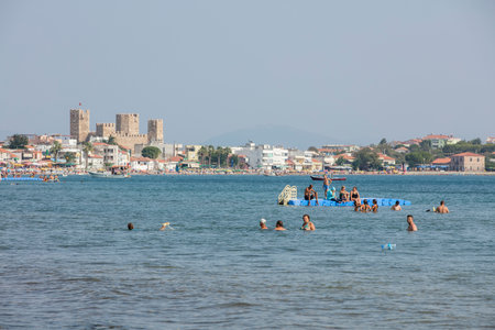 North Aegean shorelines aerial photography. Dikili Candarli Izmir Turkey.の写真素材