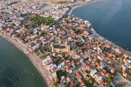 North Aegean shorelines aerial photography. Dikili Candarli Izmir Turkey.