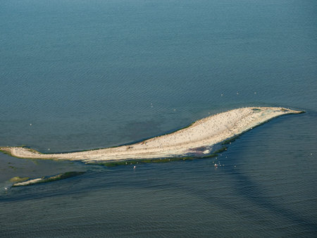 Magnificent visual of Izmir Karsiyaka wetland with drone