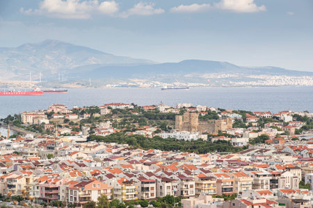 North Aegean shorelines aerial photography. Dikili Candarli Izmir Turkey.の写真素材