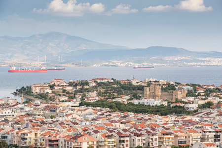 North Aegean shorelines aerial photography. Dikili Candarli Izmir Turkey.の写真素材