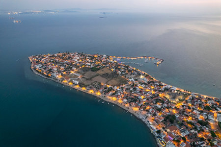 North Aegean shorelines aerial photography. Dikili Candarli Izmir Turkey.の写真素材