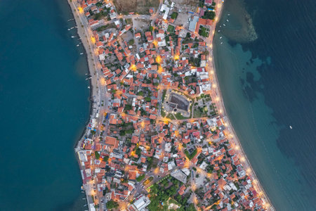 North Aegean shorelines aerial photography. Dikili Candarli Izmir Turkey.の写真素材