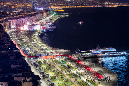 Fireworks in Izmir. Celebration of independence.の写真素材