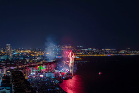 Fireworks in Izmir. Celebration.の写真素材