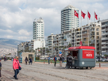 Cityscape of Izmir Alsancak District in Turkeyの写真素材