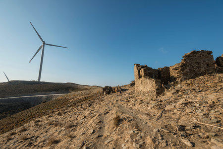 Ruins of Sazak historic village on Karaburun Peninsula (Parlak, Izmir province, Turkey)