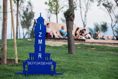 People doing sports in the morning on the Bostanli shore. Bostanli is a neighborhood of Karsiyaka province of Izmirの写真素材